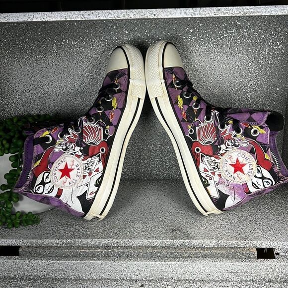 Converse Purple and Black Graphic High-Top Sneakers - Picture 5 of 9